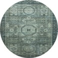 thumbnail image 1 of Ahgly Company Machine Washable Indoor Round Abstract Dark Sea Green Area Rugs, 6' Round, 1 of 7