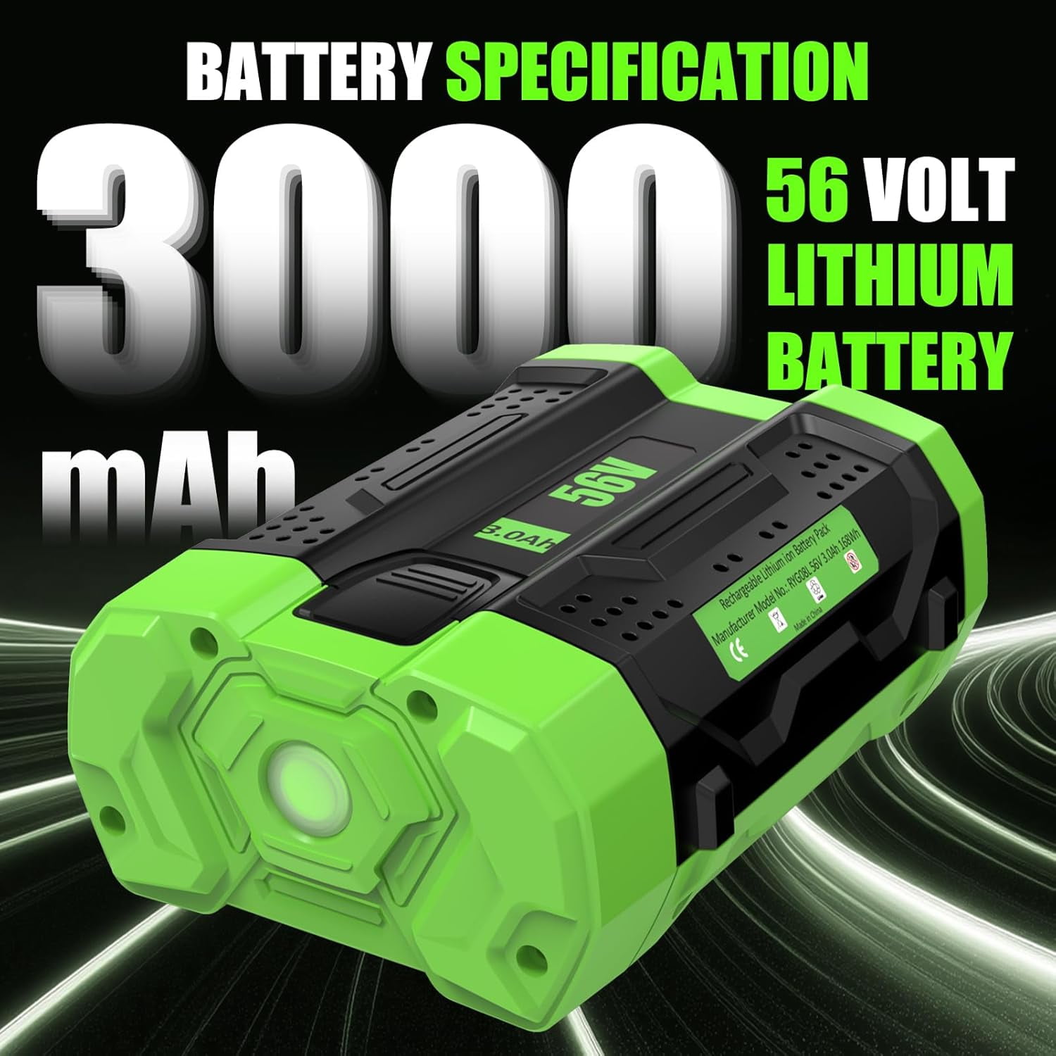 Replacement for EGO 56V Battery 3.0Ah Compatible with EGO 56 Volt Battery Power+ Tools STA1500 ST1502LB CS1604 LB4800 LB6504 LB5804 HT2400