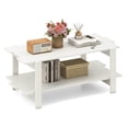 thumbnail image 1 of Costway 2-Tier Coffee Table Irregular Center Table with Open Storage Shelf Cocktail Table White, 1 of 10