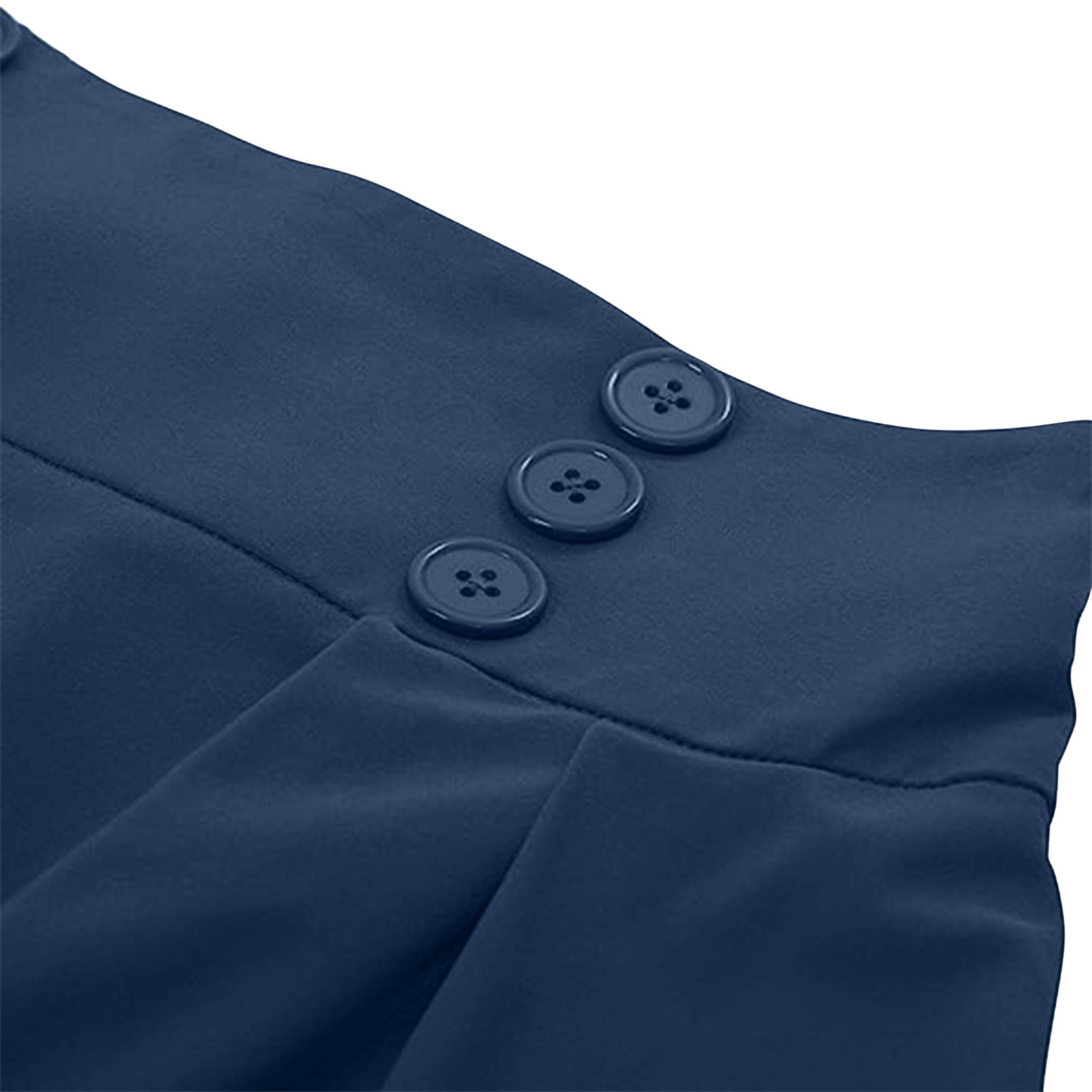 Cavosen Tennis Skirts for Women Long Maxi Ankle Length Skirts Pleated Summer Skirts High Waist Plain Pencil Skirts Dress Button with Pocket Athletic Beachwear Resortwear Blue XL