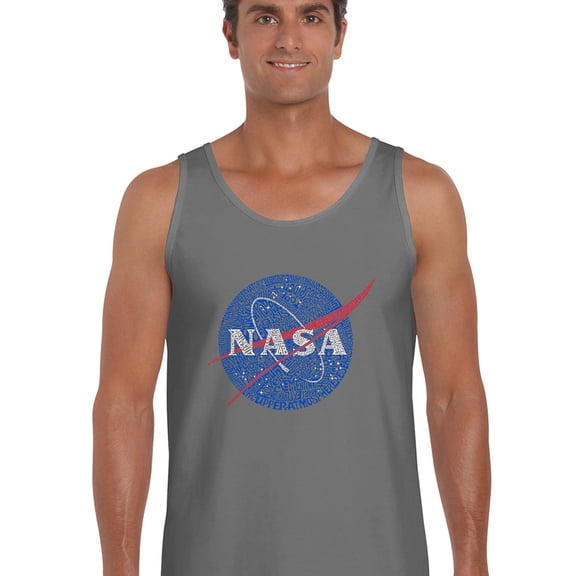 LA Pop Art Men's Word Art Tank Top - NASA's Most Notable Missions