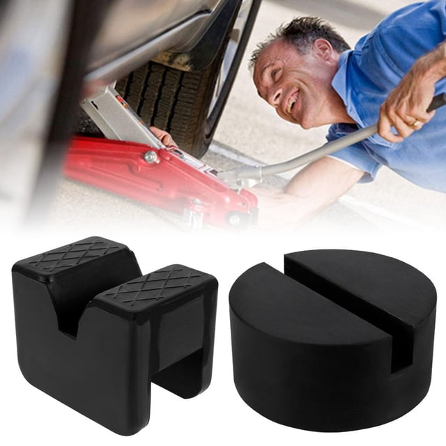 4Pcs Floor Jack Pad Adapter Heavy Duty Rubber Jack Disk Pads V-Shape & Slotted Frame Jack Stands Slotted Frame Rail Pinch Welds Protector