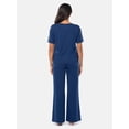 thumbnail image 5 of Fruit of the Loom Women's Soft and Breathable Short Sleeve Boxy Top and Wide Leg Pajama Set, Sizes S-4X, 5 of 14