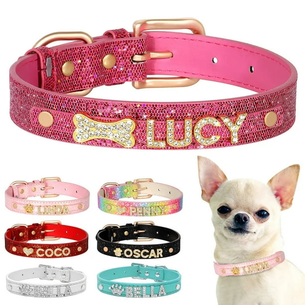 Personalized rhinestone dog collars discount