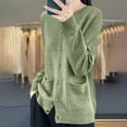 thumbnail image 5 of Ltctricy Cardigan Sweaters for Women Soft Long Sleeve Crewneck Button down Knit Cardigans Casual Outwear Coats with Pockets(Green,Small), 5 of 5