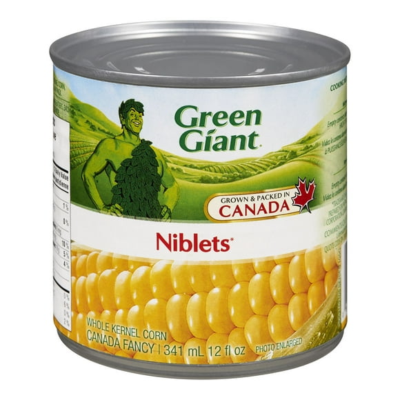Granulés De Maïs À Grains Entiers En Conserve Green Giant. Cultivé Et Emballé Au Canada. Granulés De Maïs À Grains Entiers En Con