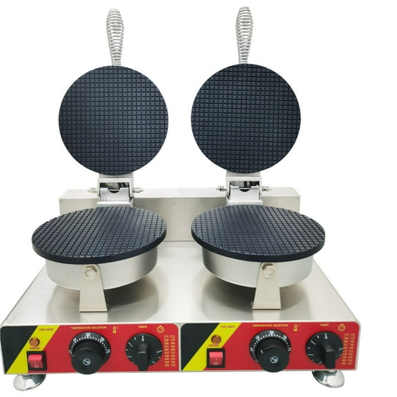 Double Head Ice Cream Cone Maker Machine Non Stick Ice Cream Waffle Cone Maker Machine