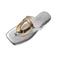 thumbnail image 2 of Barefoot Sandals Women, Flat Sandals for Women, Beach Sandals, Cute Sandals for Women, Womens Flat Sandals Comfortable Flip Flops Slide Sandals Summer Beach Shoes With Metal Decoration, Silver 7, 2 of 8