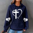 thumbnail image 5 of Chandails à Capuchon pour Femmes, Blouse à Manches Longues Imprimée Décontractée Sweat à Capuche, 5 of 5