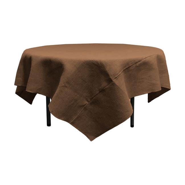 LA Linen TCBurlap90x90Brown Dyed Natural Burlap Tablecloth Square