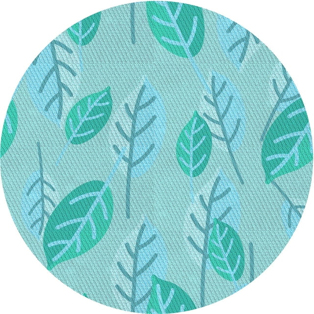 Ahgly Company Indoor Square Patterned Blue Turquoise Green Area Rugs, 3' Square