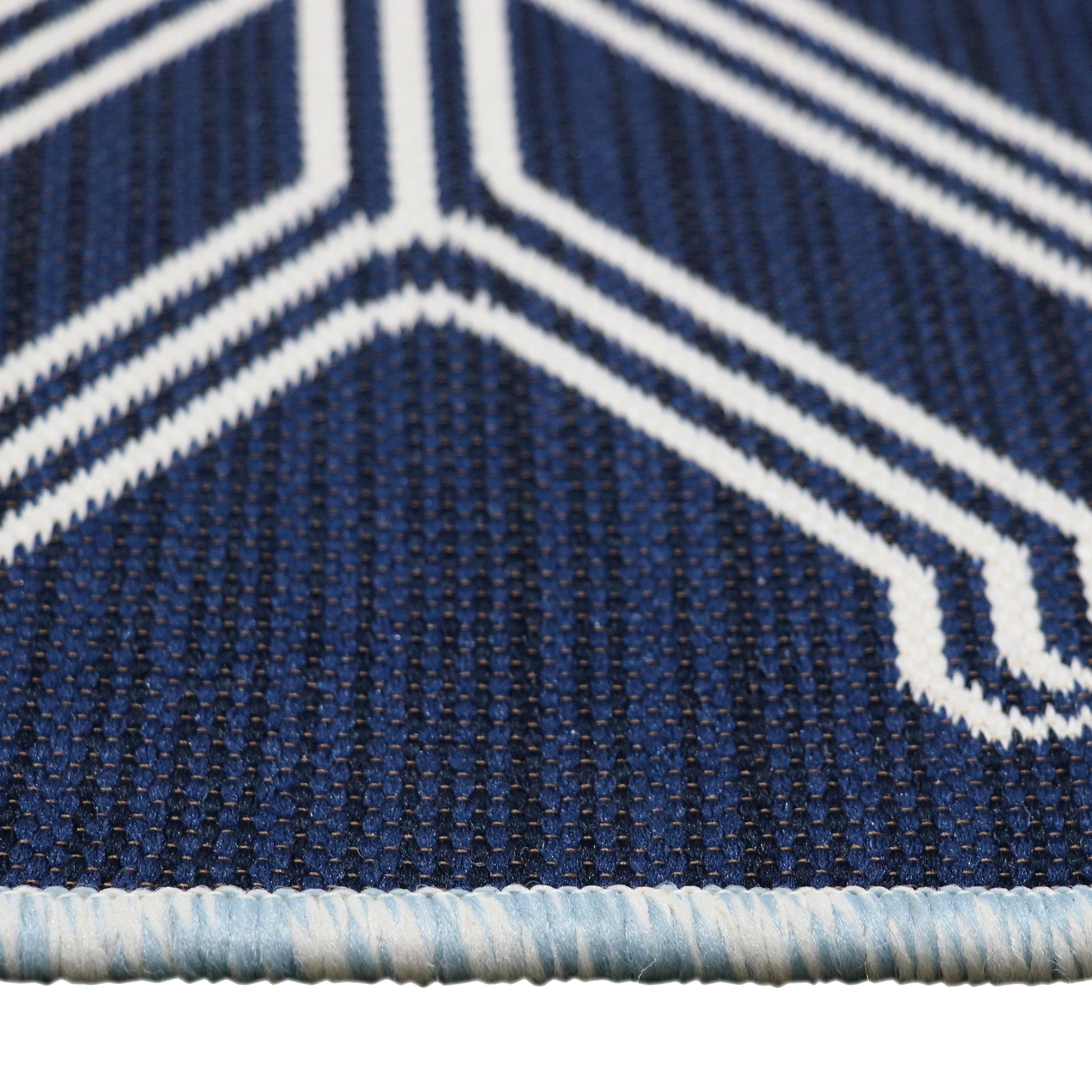 Better Homes & Gardens Stripe Blue Striped Outdoor Rugs, 8' x 10', Reversible
