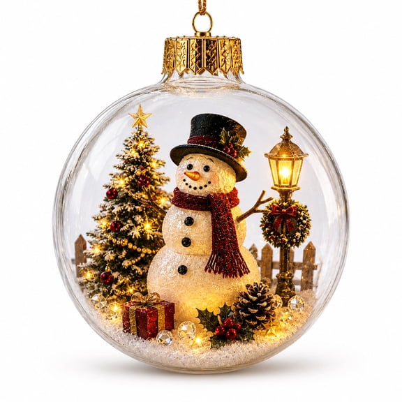 Twfbrm Clear Christmas Ball Ornament, 4 x 4 Inch Clear Plastic Hanging Christmas Bauble, Waterproof Ornaments Round Balls Christmas Tree Decoration for Party, Holiday, Birthday Decor