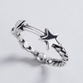 thumbnail image 4 of Anillo abierto minimalista geométrico de plata coreana, diseño de nicho femenino, tendencia ins, 4 of 5
