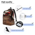 thumbnail image 3 of Disketp Rustic American Flag Wood print Canvas Backpack Lightweight Travel Daypack Student Rucksack Laptop Backpack-Small, 3 of 5