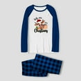 thumbnail image 4 of Blue Plaid Family Matching Christmas Pajamas with Holiday Cow Design, Sizes NB to 6XL with Pet Outfit, 4 of 7
