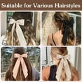 thumbnail image 5 of 6PCS Silky Satin Hair Bows, Bow Hair Clips with Long Tail, Hair Ribbon Ponytail Holder Accessories, Alligator Metal Clips Hair Bows for Women Girls Toddler Teens Kids Gifts, 5 of 6