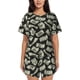 thumbnail image 1 of Fotbe Dollar Conjunto de Pijama Estampado para Mujer, 2 Piezas, Ropa de Dormir con Camiseta de Manga Corta y Shorts Suaves-Large, 1 of 6