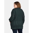 thumbnail image 4 of Terra & Sky Women's Plus Chenille Cardigan Sweater, Midweight, Sizes 0X-5X, 4 of 5