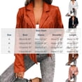 thumbnail image 3 of Women's Slim Fit Fringe Blazer Jacket Faux Suede Notched Lapel Long Sleeve Casual Tassel Outerwear for Party & Streetwear Beige-B XL(XL), 3 of 5