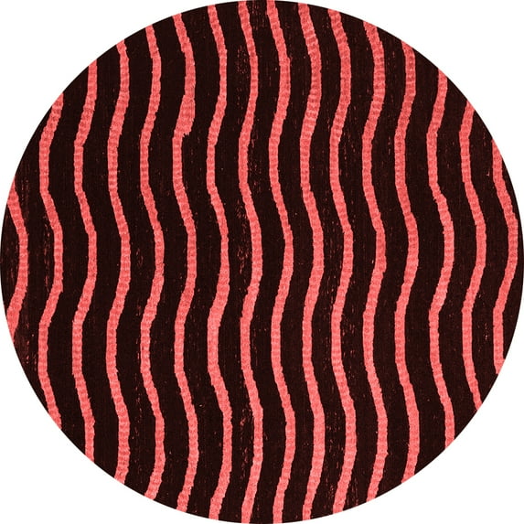 Ahgly Company Indoor Round Abstract Red Modern Area Rugs, 6' Round