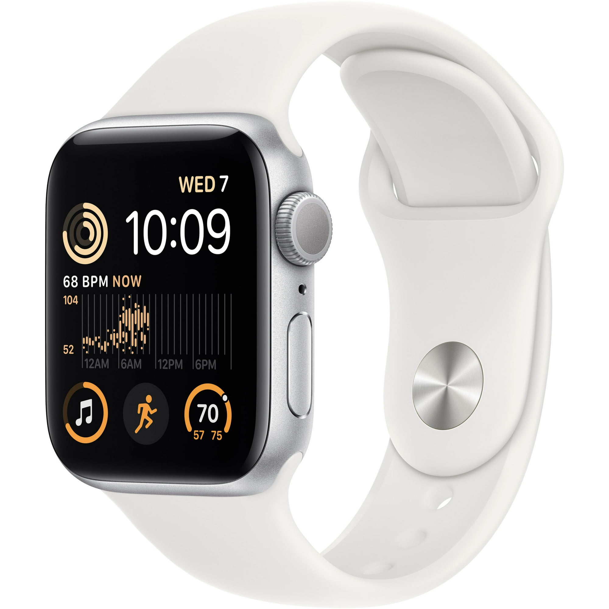 Refurbished Apple Watch SE 2 40mm Silver Aluminum White Sport Band MNJV3VC A Walmart