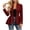 Red, variant on Sexlip Women Peplum Blazer Jacket Stand Collar Puff Long Sleeve All Over Pearl Beaded Open Front Fitted Waist Evening Party Semi Formal Outer Coat Black L