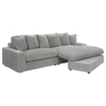 thumbnail image 2 of Pemberly Row Modern Velvet Upholstered Reversible Sectional Morning Fog, 2 of 15