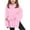 C611 Pink, variant on CONZONE Little Girls Hoodies Long Sleeve Side Split Hooded Sweatshirts for Girls Solid Color Soft Fall Winter Pullover Hoodies With Pocket Size 5-6 Years