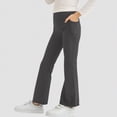 thumbnail image 2 of Girls Outerwear Leggings Yoga Pants High Waisted Wide Leg Fitness And Dance Pants 11-12 Years,Grey Caqnni, 2 of 5