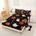 thumbnail image 2 of Manfei Spooky Bats Bed Sheets,Gothic Halloween Full Size Sheets,Cream,4pcs,1 Flat Sheet, 1 Fitted Sheet and 2 Pillowcases, 2 of 6