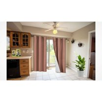 K34 1 Panel with white Lined Blackout Light Blocking Window Curtain Drapes Silver Grommets Brick solid color 63" Length for bedroom Décor