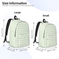 thumbnail image 4 of Balery Green Checkboard Vintage Canvas Backpack for Men and Women - Large Capacity, Durable Travel Laptop Bag for School, Work, Hiking, and Outdoor Activities, 4 of 7