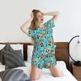 thumbnail image 5 of Pofeuu Lovely Sea Otters Print Women's Pajama Set Short/Shorts Soft Button PJs Elastic Drawstring Waist Sleepwear-Small, 5 of 6