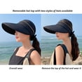 thumbnail image 4 of Womens Sun Hats 2 in 1 Zip-Off UV Protection Wide Brim Sun Visors Ponytail Beach Hat Foldable Tennis Golf Hats, 4 of 7
