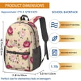 thumbnail image 3 of Pioneer Flower Floral Print Pattern 17" School Backpacks for Teens,Waterproof Oxford Fabric,S-Shape Padded Straps for School,Travel,Hiking,Camping, 3 of 5