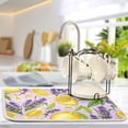 thumbnail image 3 of Lavender Lemon Floral Dishes Drying Mat Absorbent Quick Dry Rainbow Heat Resistant Mats for Kitchen Counter Decoration 16x18 Inch, 3 of 6