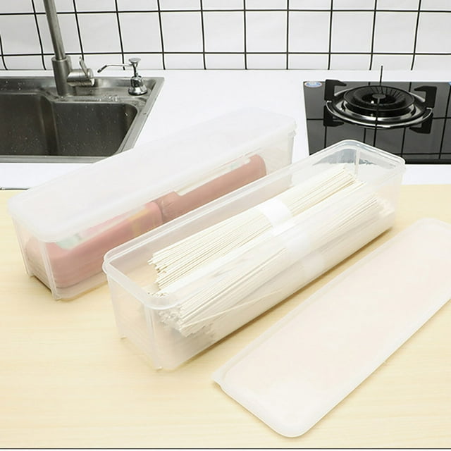 kurtrusly Home Rectangle Noodle Storage Box Bread Spaghettis Chopsticks Vegetable Multifunctional Organizer Kitchen Gadget
