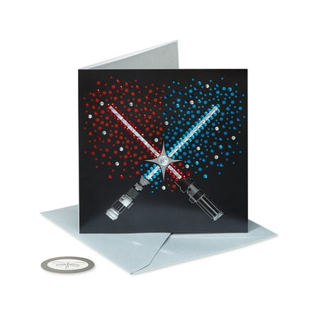 Papersong Premium All Occasion Blank Greeting Card, Star Wars Lightsabers, Father's Day, Birthday, Graduation