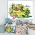 thumbnail image 2 of Designart 'Blossoming Greenlands And A Rural House' Traditional Framed Canvas Wall Art Print, 2 of 5