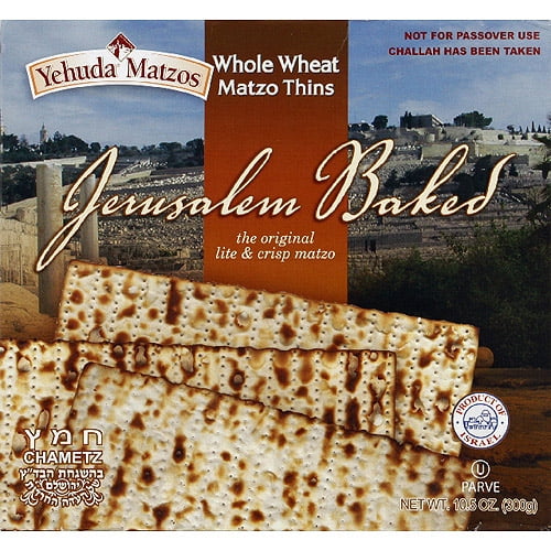 (Pack of 6) Yehuda Matzos Jerusalem Baked Whole Wheat Matzo Thins, 10.5