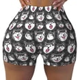 thumbnail image 2 of Uemuo HUSKY Face Pattern Women Workout Impact Shorts Scrunch Butt Lifting Gym Shorts Seamless Booty Biker Shorts-Medium, 2 of 8