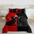 thumbnail image 2 of jejeloiu Black Cat Kitten Bedding Comforter Set,Happy Valentine'S Day Twin Comforter Sets,Western Valentine Gifts Bedding Set For Men Women,Microfiber Bedroom Decor Reversible,2pcs, 2 of 8