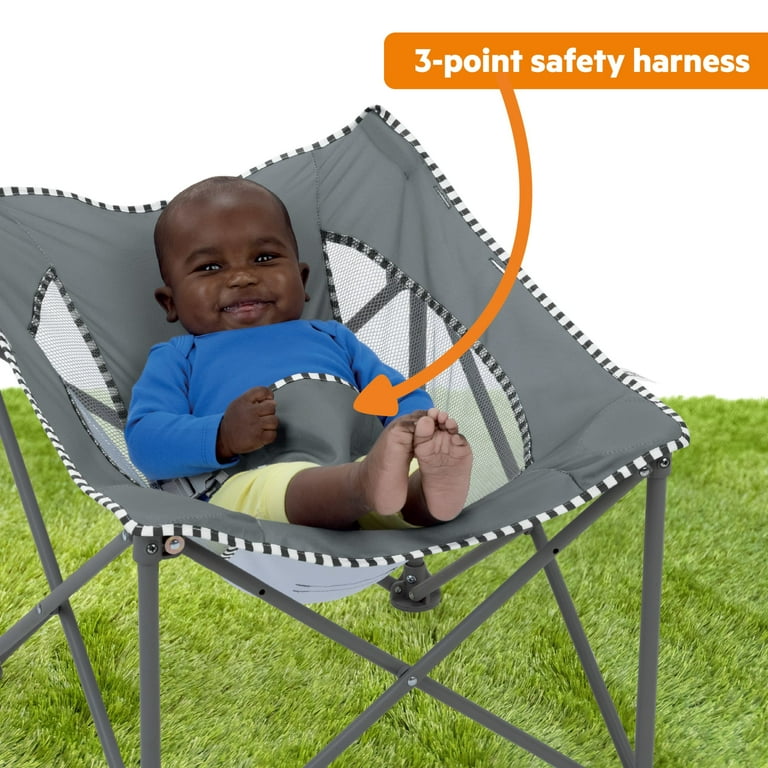 Bright Starts Pop 'N Chill Travel Seat, Grey, Newborn - Walmart.com