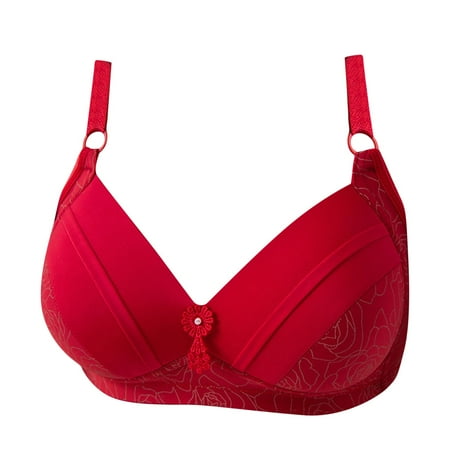 

JINMGG Womens Plus Size Clearance $5 Woman s Comfortable Lace Breathable Bra Underwear No Rims
