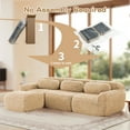 thumbnail image 4 of ZenNook 115" Sectional Couches for Living Room, Comfy Boneless Couch, 3 Seater Cloud Sofa, Compressed L Shaped Couch with Ottoman, Modern Modular Sectional, Plush Floor Sofa, No Assembly (Camel), 4 of 11