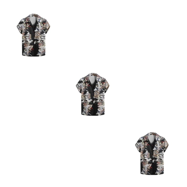 Sonducket Camisa de manga corta para hombre, ropa de calle con cuello vuelto, Top de solapa a la moda de verano, ropa informal holgada Type1 NO1