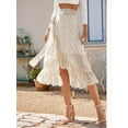 thumbnail image 6 of Women'S Boho Floral Print Wrap Front Self Tie Knot Ruffle Hem Split Midi Skirt Yellow S, 6 of 8
