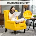 thumbnail image 5 of HOMCOM Button-Tufted Accent Chair with High Wingback, Rounded Cushioned Armrests and Thick Padded Seat, Yellow, 5 of 9