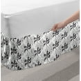 thumbnail image 2 of Vintage Floral Bed Skirt, Blowing Flower Bouquets Motif Sketch Feminine Foliage Beauty, Elastic Bedskirt Dust Ruffle Wrap Around for Bedding Decor, 4 Sizes, Dark Blue Grey and White, by Ambesonne, 2 of 2